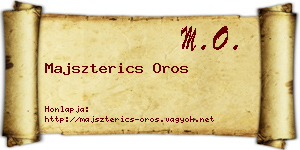 Majszterics Oros névjegykártya